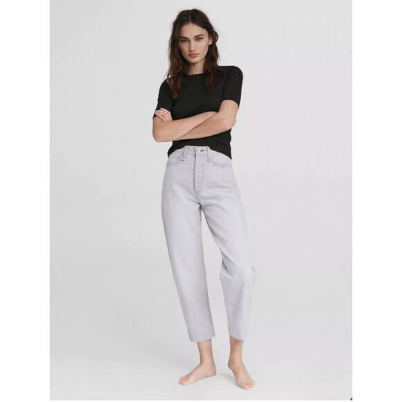 Rag & Bone 90s High Rise Jean in Anchor (Light Grey) Size 31/12 NWT $275 - Picture 15 of 16